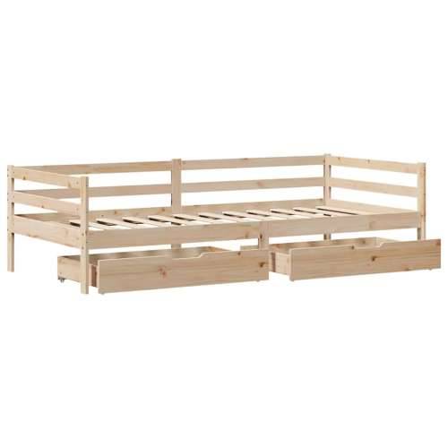 Dnevni krevet s ladicama bez madraca 90x200 cm masivno drvo Cijena
