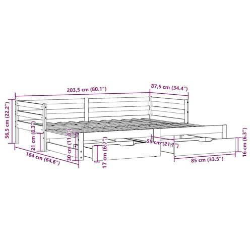 Dnevni krevet na razvlačenje s ladicama bez madraca 80x200 cm Cijena