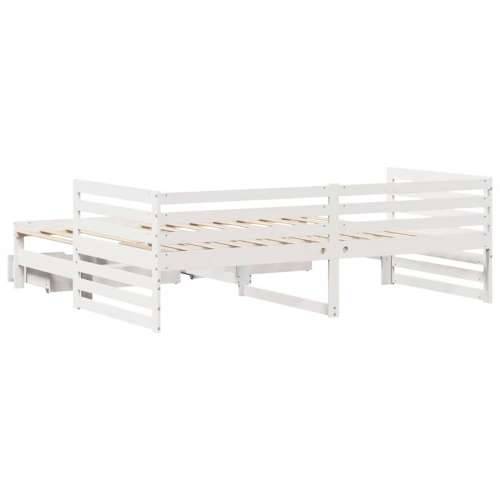 Dnevni krevet s ladicama bez madraca 90x200 cm masivno drvo - Bijela 90 x 200 cm Cijena