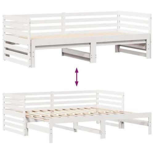 Dnevni krevet s ladicama bez madraca 90x200 cm masivno drvo - Bijela 90 x 200 cm Cijena