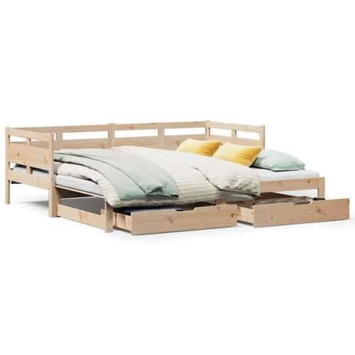 Dnevni krevet na razvlačenje s ladicama bez madraca 90x200 cm - Prirodna 90 x 200 cm Cijena