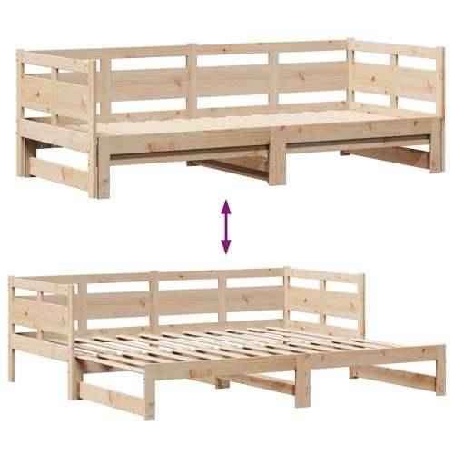 Dnevni krevet na razvlačenje s ladicama bez madraca 90x200 cm - Prirodna 90 x 200 cm Cijena