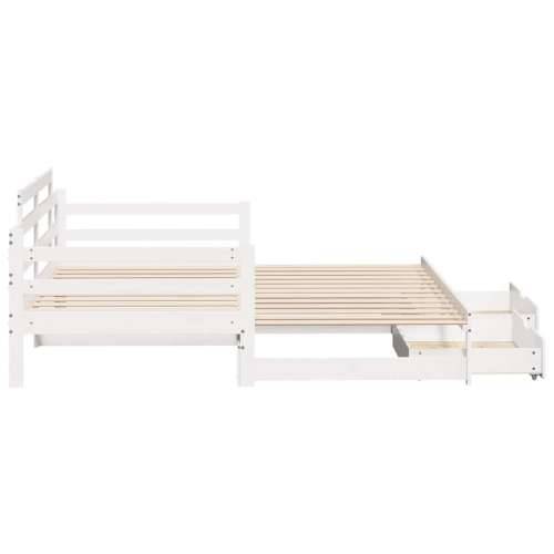 Dnevni krevet na razvlačenje s ladicama bez madraca 90x200 cm - Bijela 90 x 200 cm Cijena