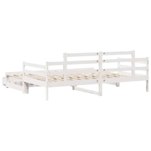 Dnevni krevet na razvlačenje s ladicama bez madraca 90x200 cm - Bijela 90 x 200 cm Cijena
