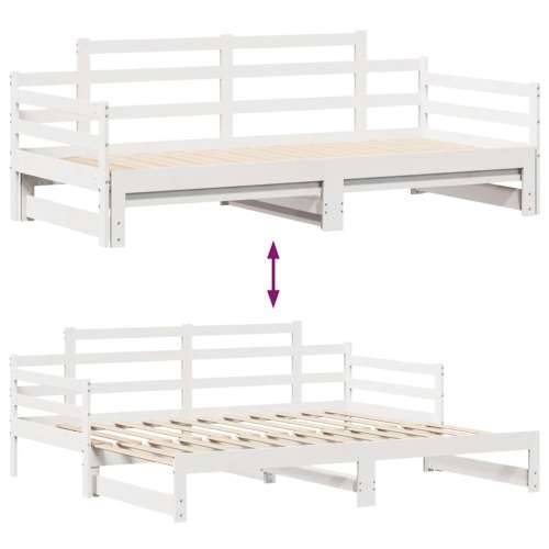 Dnevni krevet na razvlačenje s ladicama bez madraca 90x200 cm - Bijela 90 x 200 cm Cijena