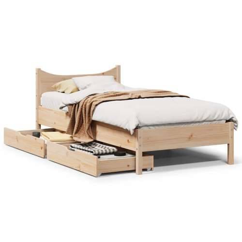 Okvir kreveta s ladicama 90x190 cm od masivne borovine - Prirodna 90 x 190 cm Cijena