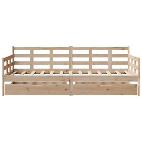 Dnevni krevet s ladicama bez madraca 90x200 cm masivno drvo - Prirodna 90 x 200 cm Cijena