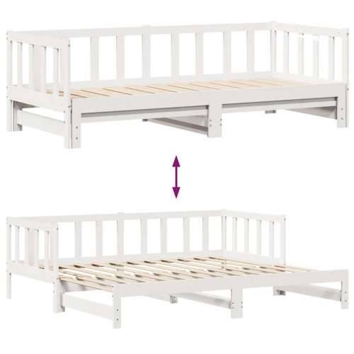 Dnevni krevet na razvlačenje s ladicama bez madraca 90x200 cm - Bijela 90 x 200 cm Cijena