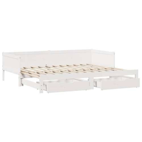 Dnevni krevet na razvlačenje s ladicama bez madraca 80x200 cm - Bijela 80 x 200 cm Cijena
