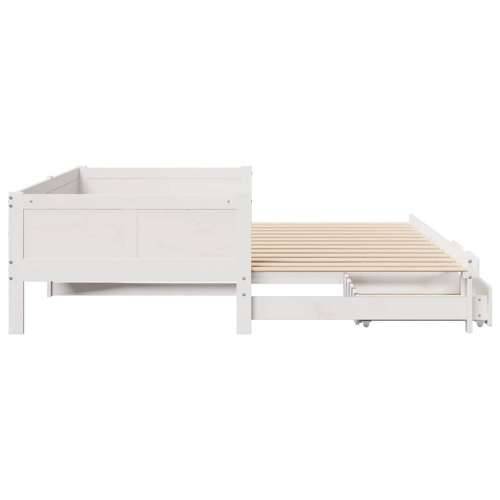 Dnevni krevet na razvlačenje s ladicama bez madraca 80x200 cm - Bijela 80 x 200 cm Cijena