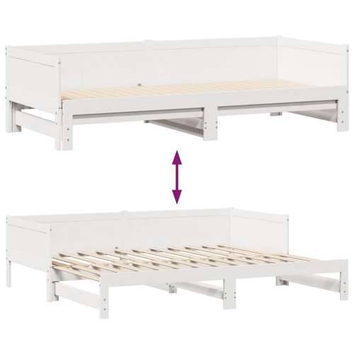 Dnevni krevet na razvlačenje s ladicama bez madraca 80x200 cm - Bijela 80 x 200 cm Cijena