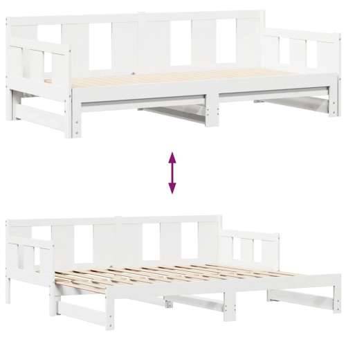 Dnevni krevet na razvlačenje s ladicama bez madraca 80x200 cm - Bijela 80 x 200 cm Cijena