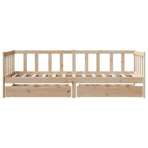 Dnevni krevet s ladicama bez madraca 80x200 cm masivno drvo - Prirodna 80 x 200 cm Cijena