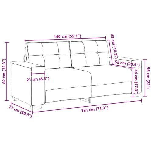 Dvosjed Smeđi 140 cm Umjetna Koža - Smeđa 140 cm Cijena