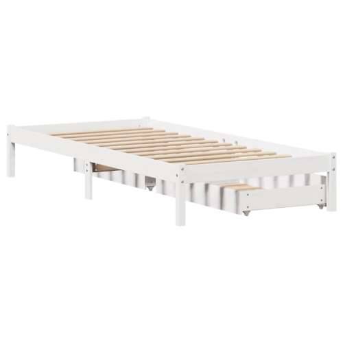 Okvir kreveta bez madraca bijeli 90 x 200 cm masivna borovina - Bijela 90 x 200 cm Cijena