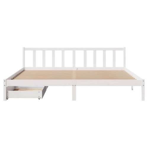 Okvir kreveta bez madraca bijeli 200x200 cm od masivne borovine - Bijela 200 x 200 cm Cijena