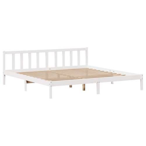 Okvir kreveta bez madraca bijeli 200x200 cm od masivne borovine - Bijela 200 x 200 cm Cijena