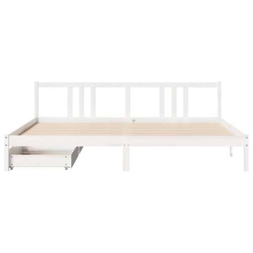 Okvir kreveta bez madraca bijeli 200x200 cm od masivne borovine - Bijela 200 x 200 cm Cijena