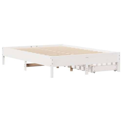 Okvir kreveta bez madraca bijeli 140 x 190 cm masivna borovina - Bijela 140 x 190 cm Cijena