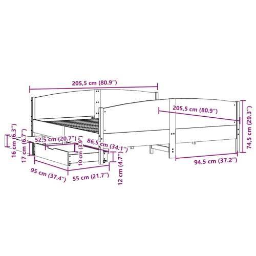Okvir kreveta bez madraca bijeli 200x200 cm od masivne borovine - Bijela 200 x 200 cm Cijena
