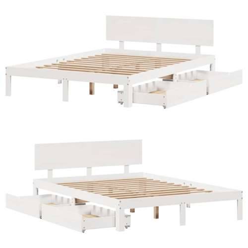 Okvir kreveta s ladicama bez madraca bijeli 120x200 cm - Bijela 120 x 200 cm Cijena