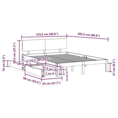 Okvir kreveta s ladicama bez madraca bijeli 120x200 cm - Bijela 120 x 200 cm Cijena
