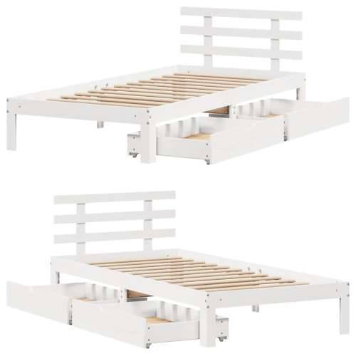 Okvir kreveta s ladicama bez madraca bijeli 90x200 cm - Bijela 90 x 200 cm Cijena