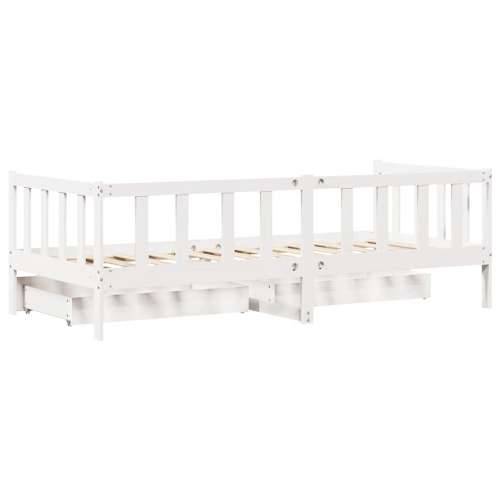 Dnevni krevet s ladicama bez madraca 90x200 cm masivno drvo - Bijela 90 x 200 cm Cijena