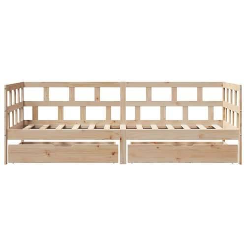 Dnevni krevet s ladicama bez madraca 90 x 190 cm masivno drvo - Prirodna 90 x 190 cm Cijena