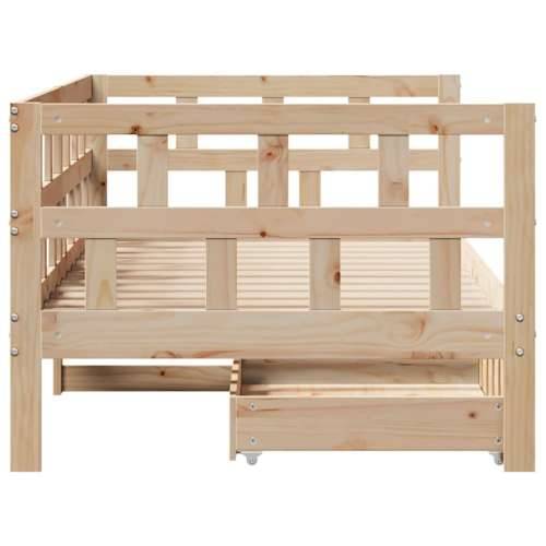 Dnevni krevet s ladicama bez madraca 90 x 190 cm masivno drvo - Prirodna 90 x 190 cm Cijena