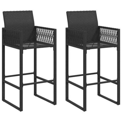 3-dijelni vrtni barski set bez jastuka crni poliratan bagrem - Crna 105 cm 2 Cijena