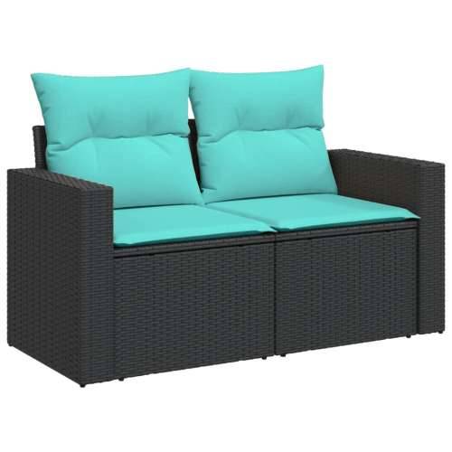 Vrtna garnitura - 10-dijelni set vrtnih sofa od poliratana s jastucima crni - Crna i plava Sa stolom 1 Cijena