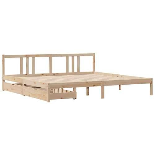 Okvir kreveta bez madraca 200 x 200 cm od masivne borovine - Prirodna 200 x 200 cm Cijena
