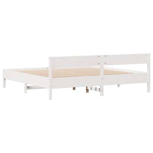 Okvir kreveta bez madraca bijeli 200x200 cm od masivne borovine - Bijela 200 x 200 cm Cijena