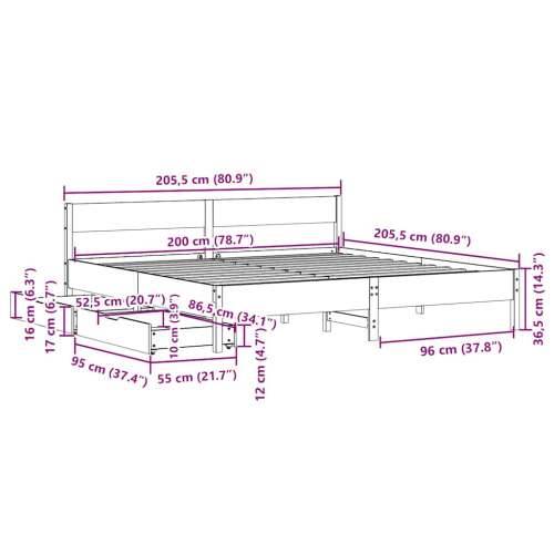 Okvir kreveta bez madraca bijeli 200x200 cm od masivne borovine - Bijela 200 x 200 cm Cijena
