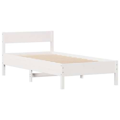 Okvir kreveta bez madraca bijeli 90 x 200 cm masivna borovina - Bijela 90 x 200 cm Cijena