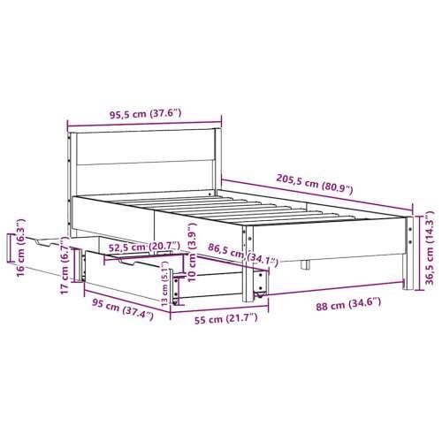 Okvir kreveta bez madraca bijeli 90 x 200 cm masivna borovina - Bijela 90 x 200 cm Cijena