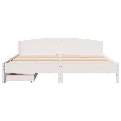 Okvir kreveta bez madraca bijeli 200x200 cm od masivne borovine - Bijela 200 x 200 cm Cijena