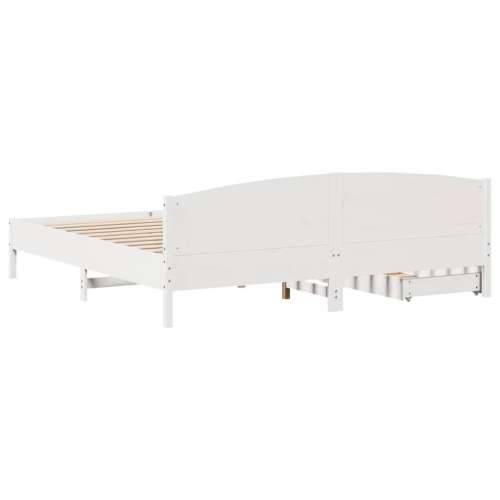 Okvir kreveta bez madraca bijeli 200x200 cm od masivne borovine - Bijela 200 x 200 cm Cijena