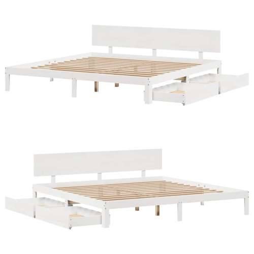 Okvir kreveta s ladicama bez madraca bijeli 200x200 cm - Bijela 200 x 200 cm Cijena