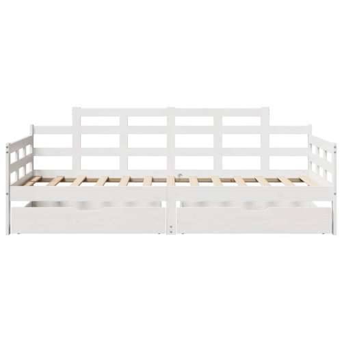 Dnevni krevet s ladicama bez madraca 80x200 cm masivno drvo - Bijela 90 x 190 cm Cijena
