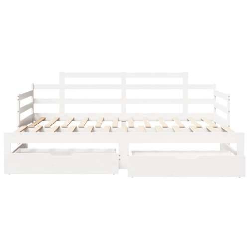 Dnevni krevet na razvlačenje s ladicama bez madraca 90 x 190 cm - Bijela 90 x 190 cm Cijena