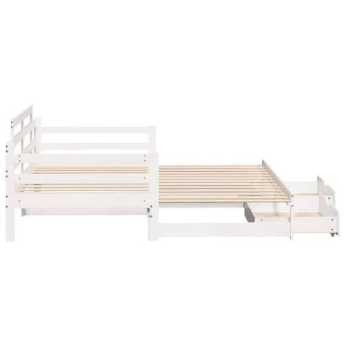 Dnevni krevet na razvlačenje s ladicama bez madraca 90 x 190 cm - Bijela 90 x 190 cm Cijena