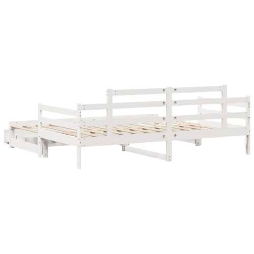 Dnevni krevet na razvlačenje s ladicama bez madraca 90 x 190 cm - Bijela 90 x 190 cm Cijena