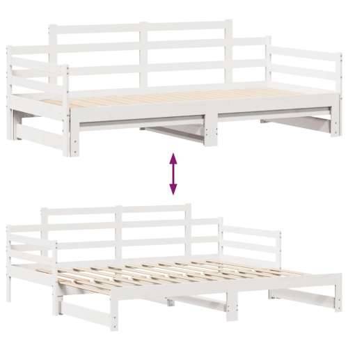 Dnevni krevet na razvlačenje s ladicama bez madraca 90 x 190 cm - Bijela 90 x 190 cm Cijena