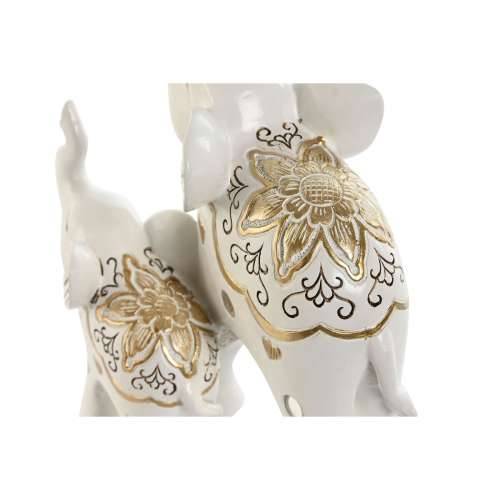 Ukrasna figura Home ESPRIT Bijela zlatan Slon romantični 11 x 8 x 19 cm Cijena