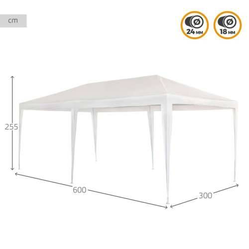 Sjenica Aktive 300 x 255 x 600 cm Metal Bijela Plastika Cijena