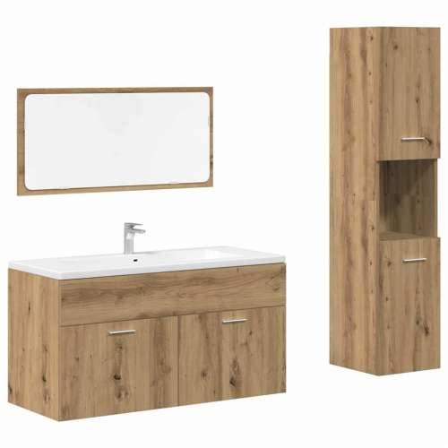3-dijelni set kupaonskog namještaja käsityöläinen tammi - hrast artisan 90 x 38.5 x 46 cm 1 3 Cijena