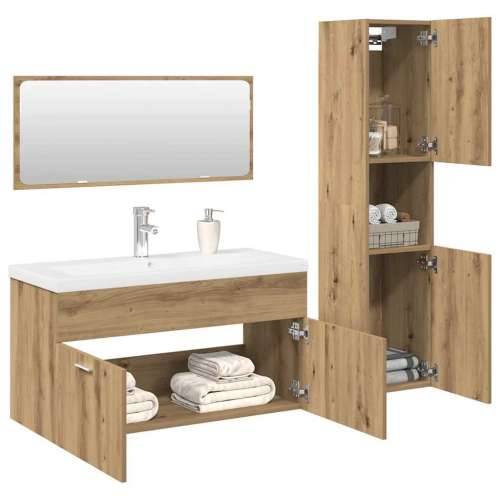 4-dijelni set kupaonskog namještaja käsityöläinen tammi - hrast artisan 90 x 38.5 x 46 cm 4 1 Cijena