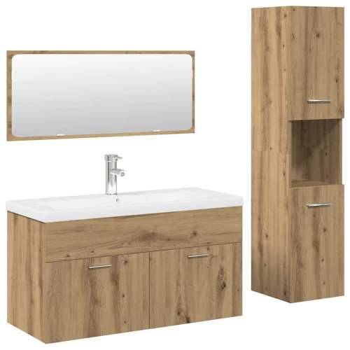 4-dijelni set kupaonskog namještaja käsityöläinen tammi - hrast artisan 90 x 38.5 x 46 cm 4 1 Cijena